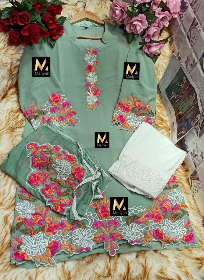 Mariyah M 48 Fancy Ethnic Wear Georgette Ready Made Pakistani Suit Collection